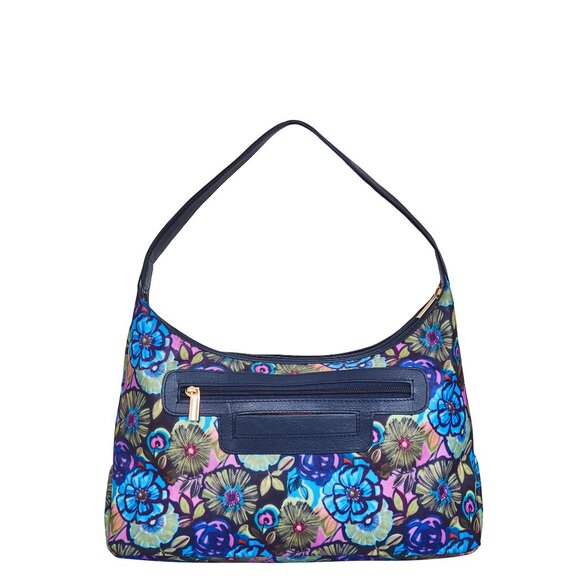Hand Crafted Fabric Print Blue Colour Sling Hobo Shoulder Bag, Top Handle Purse - Picture 8 of 8
